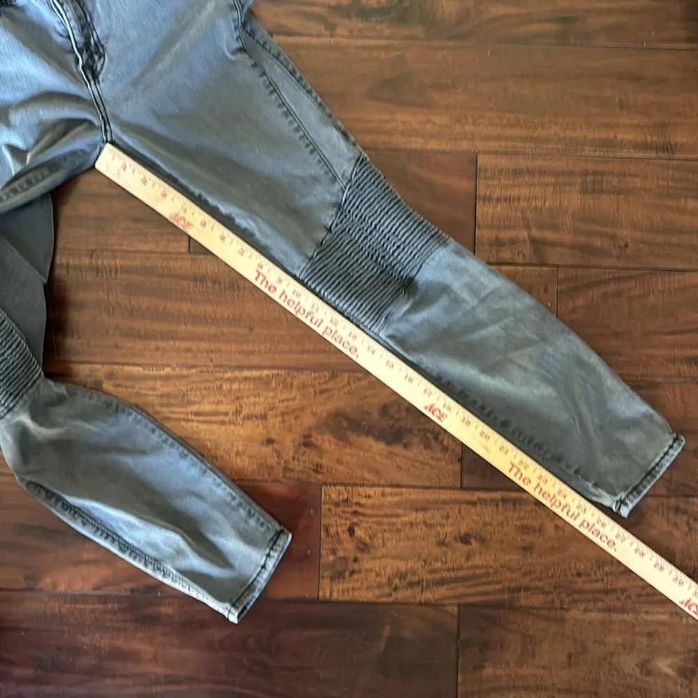 Pistola | Audrey moto skinny jeans low rise washed black denim ribbed knees - Picture 6 of 13